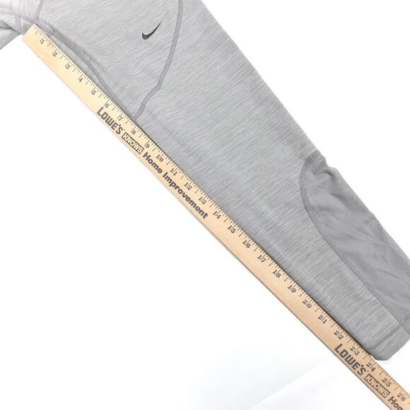 NIKE Dri Fit Pro Mesh Cut Out Cropped Training Leggings Womens Small Light Gray - Picture 3 of 7